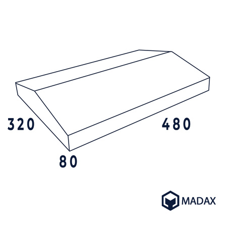 Daszek dwuspadowy 32x49x8
