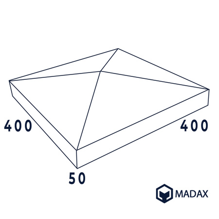 Daszek czterospadowy 40x40x5