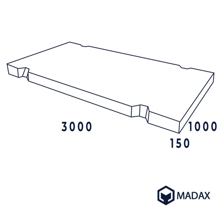 Płyta drogowa typu MON 100x300x15